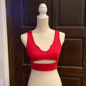 Red crop top